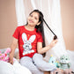 Pyjama sets for Girls Red Bunny Print and Grey Pyjama