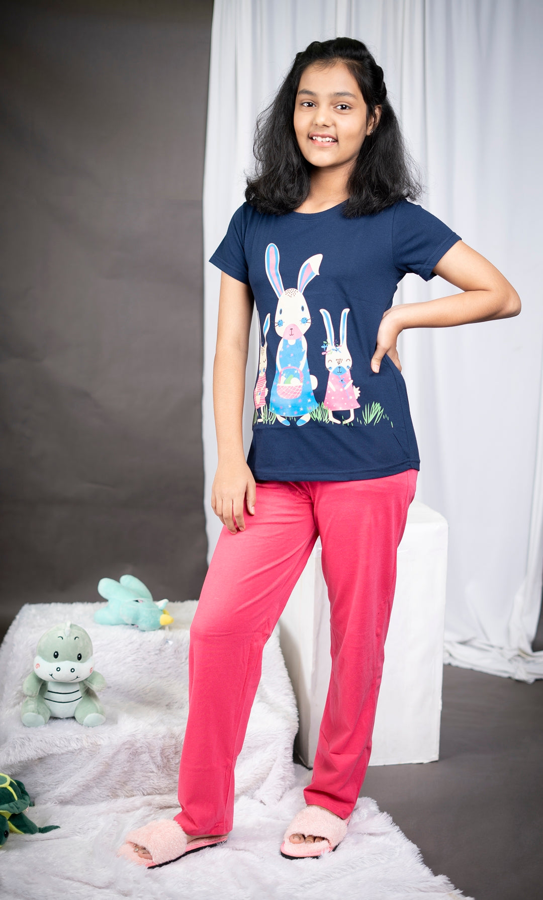 Premium Quality Cotton Hosiery Pyjama Set for Girls