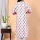 Kuruvi White Floral A-Line Kurta Set with Duppata pockets and palazzo pants