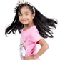 Girls Pyjama Set in Baby pink colour with Cartoon Print