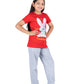 Pyjama sets for Girls Red Bunny Print and Grey Pyjama