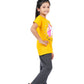 Girls Pyjama Set in Mustard yellow and dark Grey colour with unicorn print