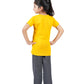 Girls Pyjama Set in Mustard yellow and dark Grey colour with unicorn print