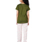 Girls cotton Pyjama Set in Bottle Green colour with printed Pyjama .