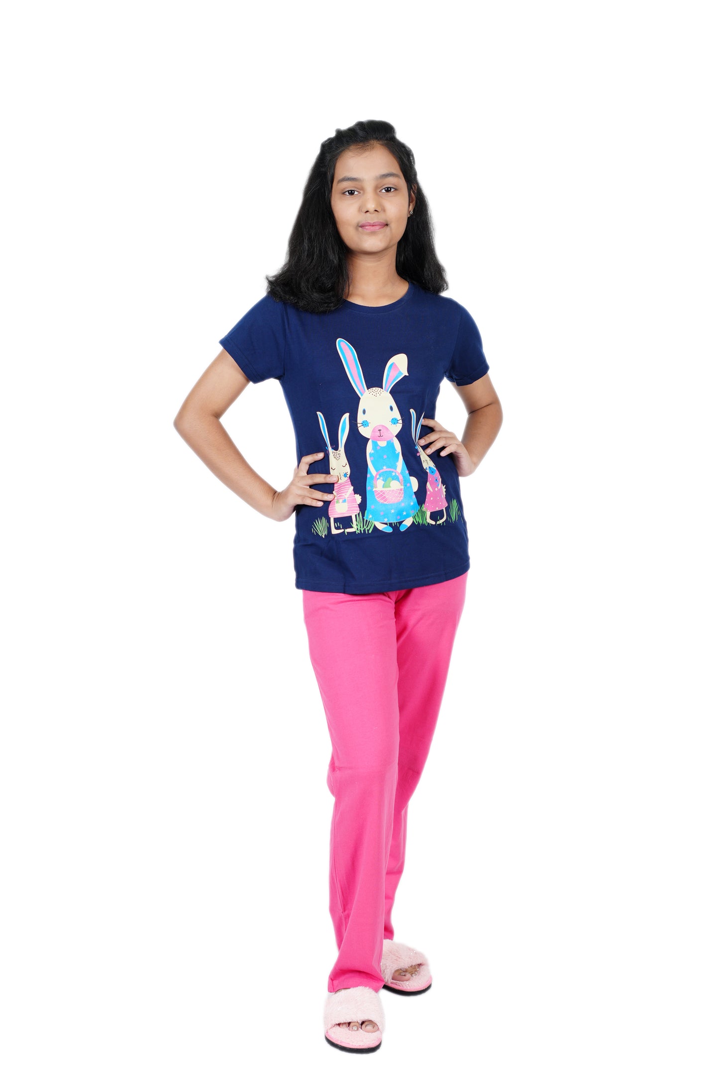 Premium Quality Cotton Hosiery Pyjama Set for Girls